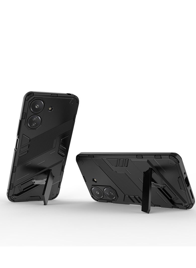 الغلاف مناسب لـ Redmi 13C / Xiaomi POCO C65، مصنوع من مادة TPU الناعمة و PC الصلبة، غلاف واقي قوي للجسم بالكامل يحمي من الصدمات، ويحتوي على وظيفة الوقوف، غلاف واقي مقاوم للخدوش. - Image 2